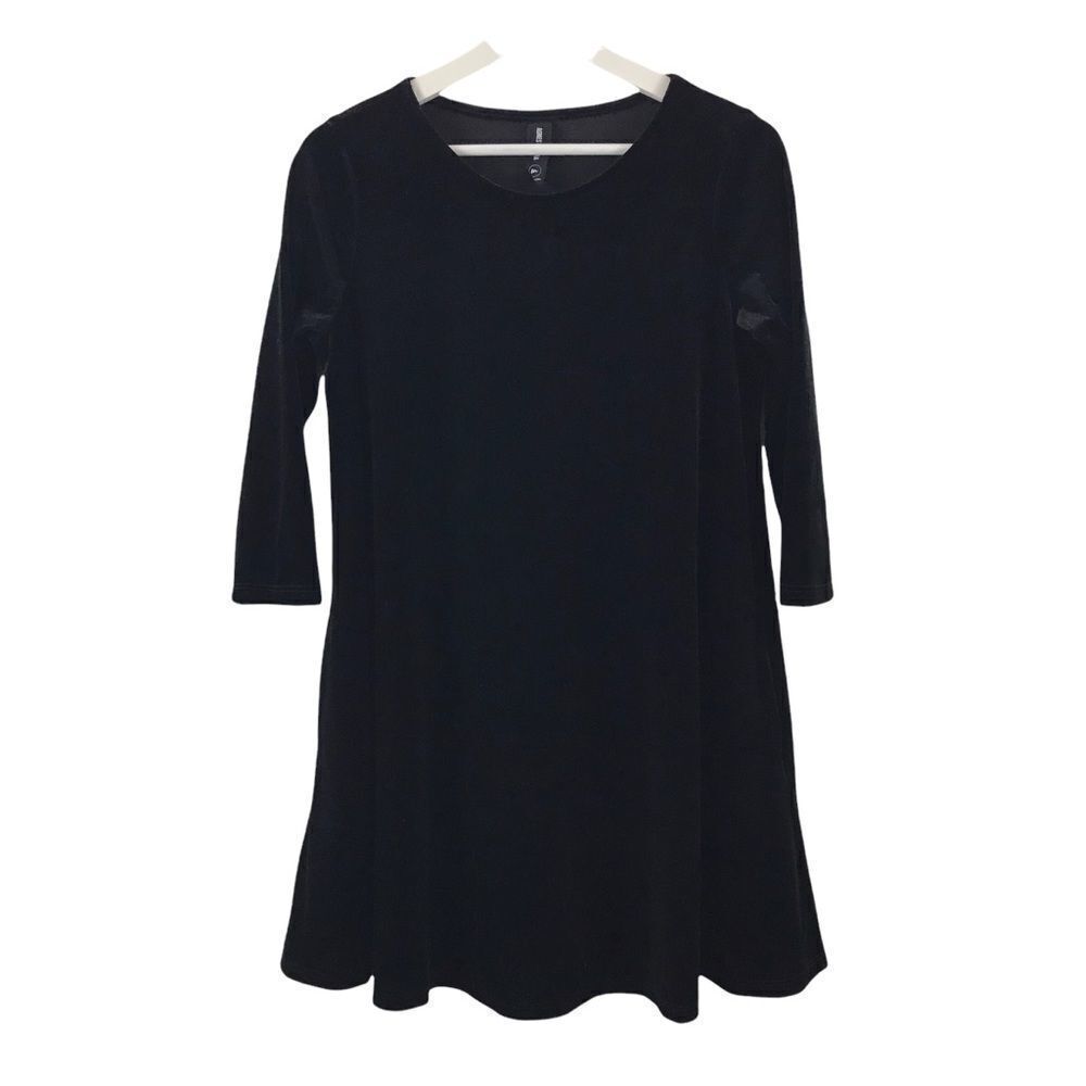 Agnes & Dora black velvet swing‎ tunic dress size M